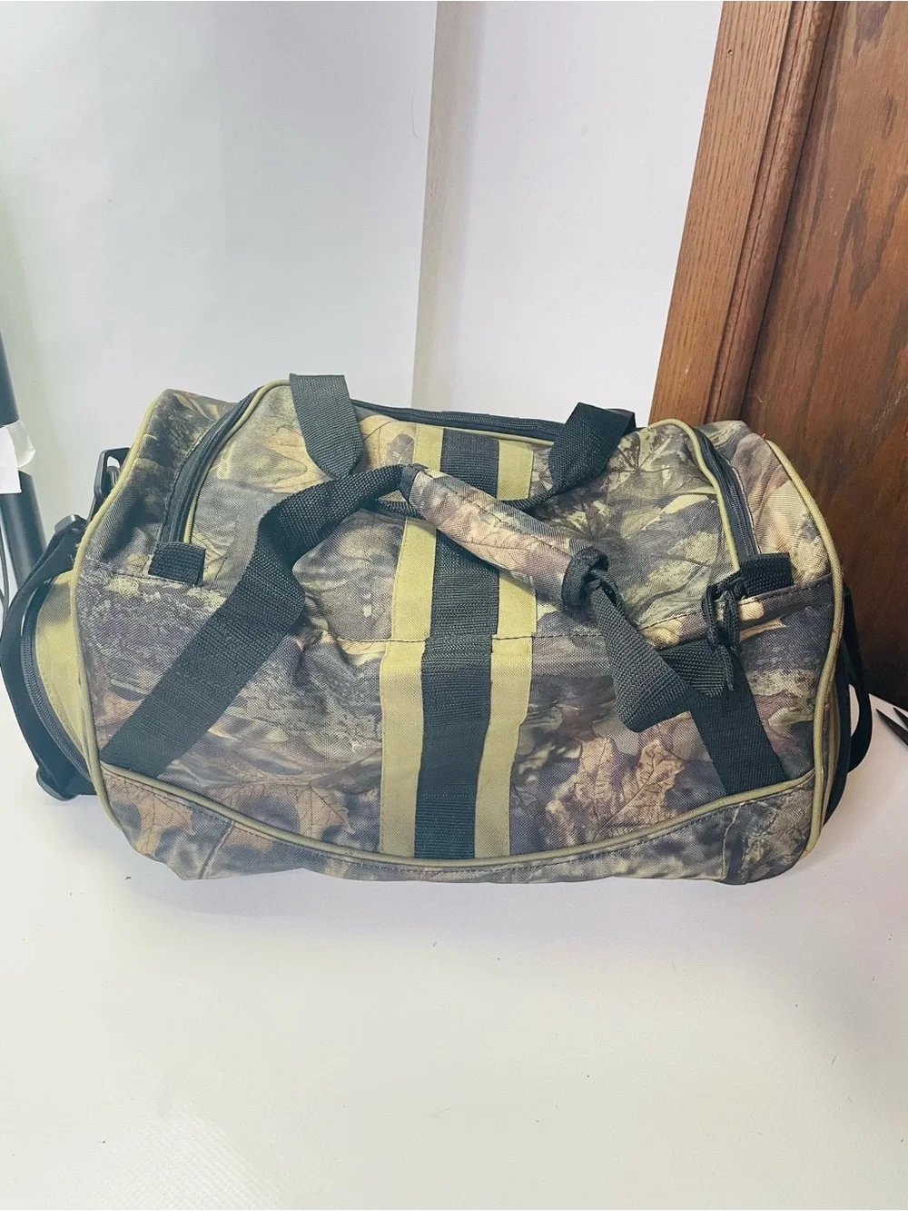 Whitetail Unlimited Men's Camouflage Duffel Bag with Black Straps - Durable